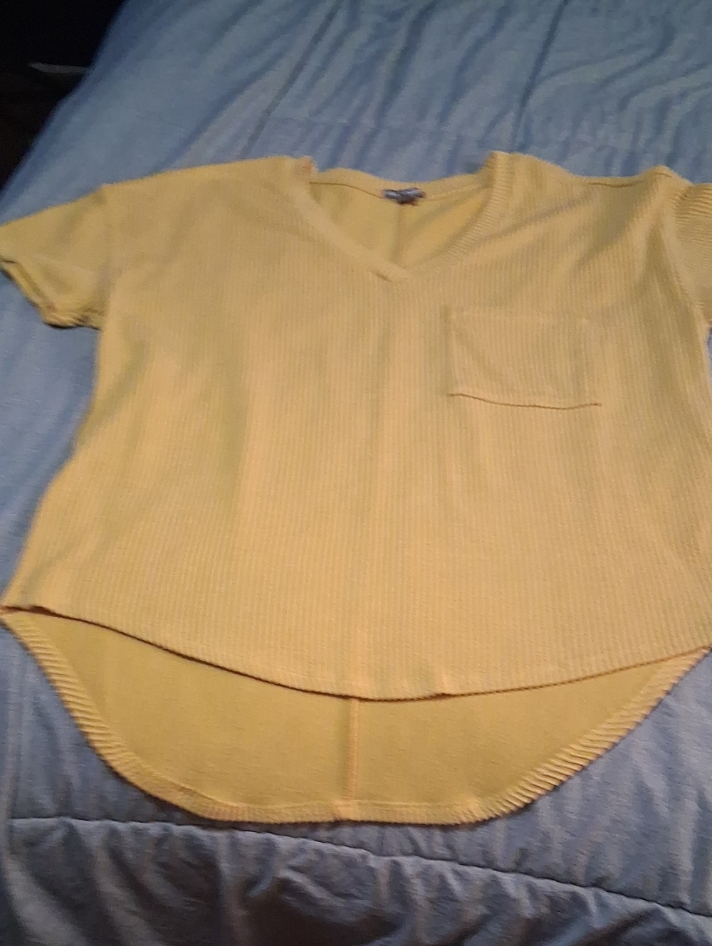 Falls Creek Ribbed Crewneck Blouse in Mustard Gold